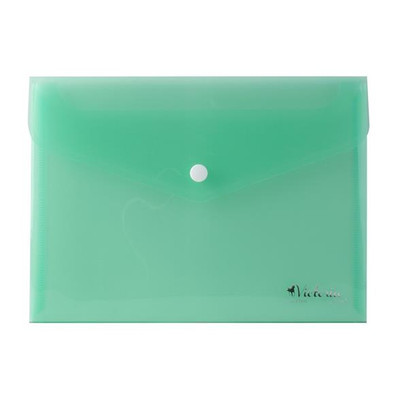 Irattartó tasak, A5, PP, patentos, VICTORIA OFFICE, zöld