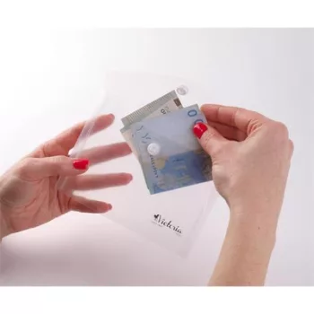   Irattartó tasak, A6, PP, patentos, VICTORIA OFFICE, áttetsző