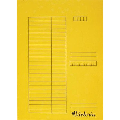 Gyorsfűző, karton, A4, VICTORIA OFFICE, sárga (5db/csomag)