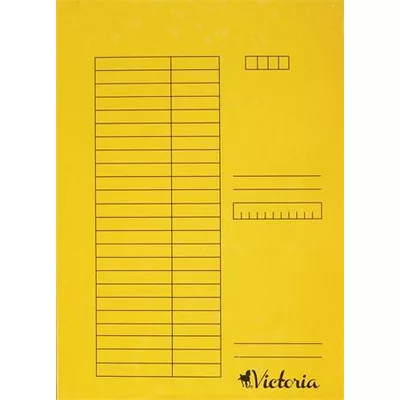 Gyorsfűző, karton, A4, VICTORIA OFFICE, sárga (5db/csomag)