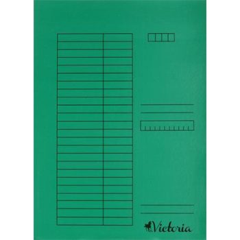 Gyorsfűző, karton, A4, VICTORIA OFFICE, zöld (5db/csomag)