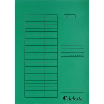 Gyorsfűző, karton, A4, VICTORIA OFFICE, zöld (5db/csomag)