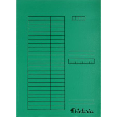 Gyorsfűző, karton, A4, VICTORIA OFFICE, zöld (5db/csomag)