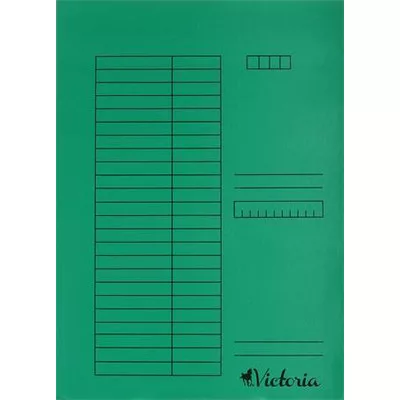 Gyorsfűző, karton, A4, VICTORIA OFFICE, zöld (5db/csomag)