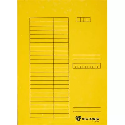Pólyás dosszié, karton, A4, VICTORIA OFFICE, sárga (5db) 5 db