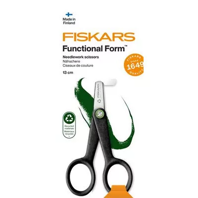 Hímzőolló, 13 cm, FISKARS "Functional Form Renew", fekete 1 db