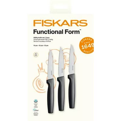 Késkészlet, általános, 11 cm, FISKARS "Functional Form GRS" fekete