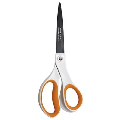 Olló, általános, tapadásmentes, 20 cm, FISKARS "Non-Stick", fehér 1 db