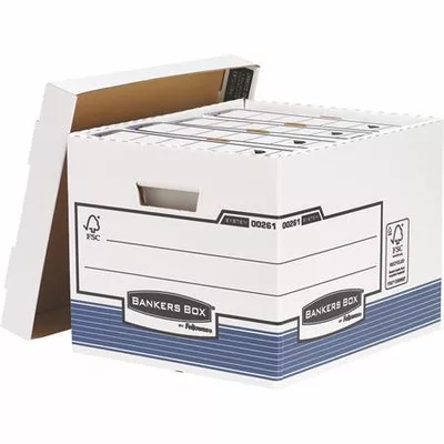 Archiválókonténer, karton, standard, "BANKERS BOX® SYSTEM by FELLOWES®", kék 10 db