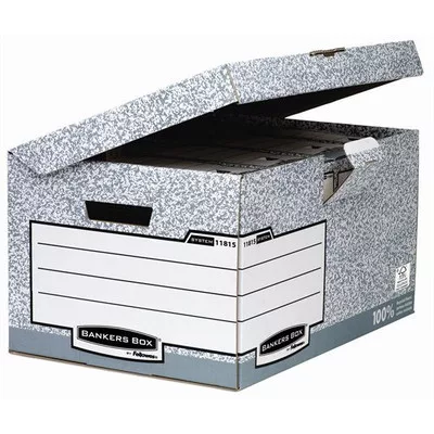 Csapófedeles archiválókonténer, "BANKERS BOX® SYSTEM by FELLOWES®", szürke 10 db