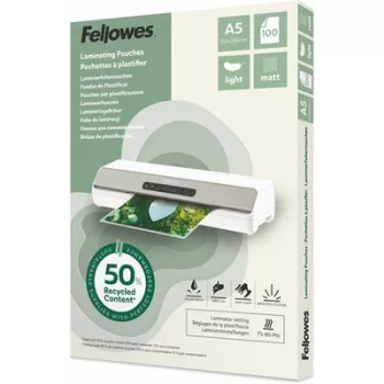   Meleglamináló fólia, 80 mikron, A5, matt, 100 db, FELLOWES "Light"