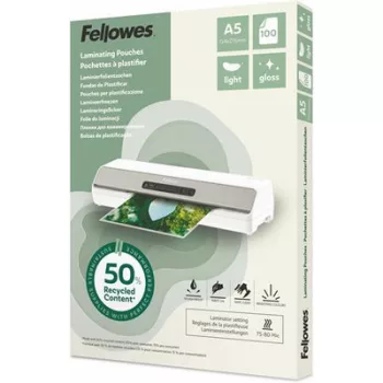   Meleglamináló fólia, 80 mikron, A5, fényes, 100 db, FELLOWES "Light"
