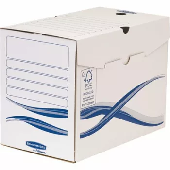   Archiválódoboz, A4, 200 mm, FELLOWES "Bankers Box Basic", kék-fehér 10 db