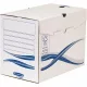 Archiválódoboz, A4, 200 mm, FELLOWES "Bankers Box Basic", kék-fehér 10 db