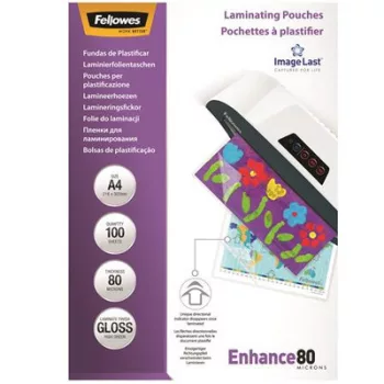   Meleglamináló fólia, 80 mikron, A4, fényes, 100 db, FELLOWES