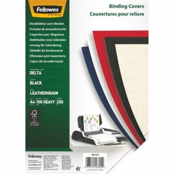   Hátlap, A4, 250 g, matt, FELLOWES "Delta", fekete, 100 db