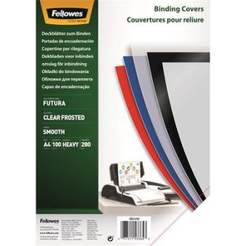   Előlap, A4, 280 mikron, polipropilén, matt, FELLOWES "Futura", tejfehér