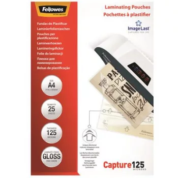   Meleglamináló fólia, 125 mikron, A4, fényes, 25 db, FELLOWES