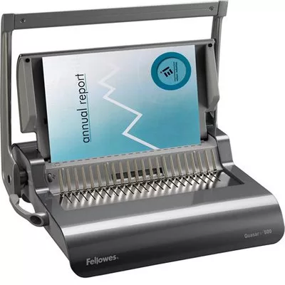 Spirálozógép, műanyag spirálkötéshez, manuális, 500 lap, FELLOWES "Quasar+" 1 db