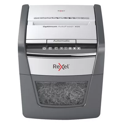 Iratmegsemmisítő, konfetti, 45 lap, REXEL "Optimum AutoFeed 45X"