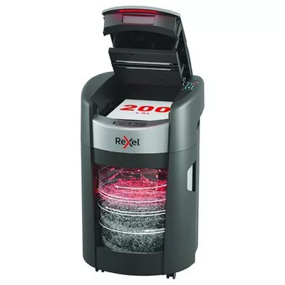 Iratmegsemmisítő, mikrokonfetti, 200 lap, REXEL "ShredMax AutoFeed+ 200M P5" 1 db