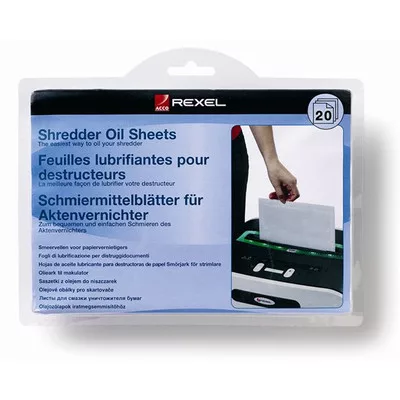 Olajozó lap iratmegsemmisítőhöz, A5, 20 db, REXEL 20 lap