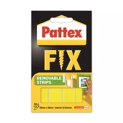 Ragasztócsík, kétoldalas, visszaszedhető, 20 x 40 mm, HENKEL "Pattex Fix" 10 db