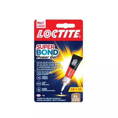 Pillanatragasztó gél, 4 g, HENKEL "Loctite Super Bond Power Gél" 0,004 kg