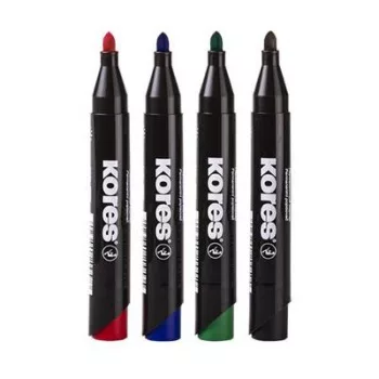   Alkoholos marker, 3-5 mm, kúpos, KORES "K-Marker XP1", 4 különböző szín 4 db
