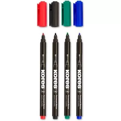 Alkoholos marker készlet, 1 mm, KORES, 4 különböző szín