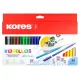 Filctoll készlet, kimosható, KORES "Korellos", 24 különböző szín 24 db