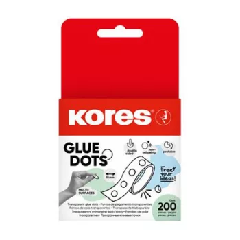   Ragasztópont, kétoldalas, 200 db, KORES "Glue Dots", átlátszó