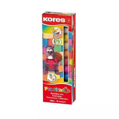 Gyurma, 200 g, 10 szín, KORES "Plastilina" 0,2 kg