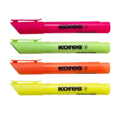 Szövegkiemelő készlet, 0,5-5 mm, KORES "High Liner Plus", 4 különböző szín 4 db