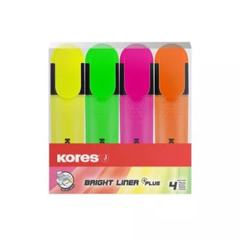   Szövegkiemelő készlet, 0,5-5 mm, KORES, 4 különböző szín 4 db