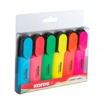   Szövegkiemelő készlet, 0,5-5 mm, KORES, 6 különböző szín 6 db
