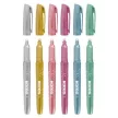 Szövegkiemelő készlet, 3-5 mm, KORES "Glitter", 6 különböző csillámos szín 6 db