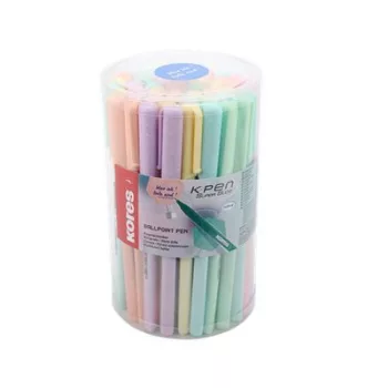   Golyóstoll, 1,0 mm, kupakos, háromszögletű, KORES "KOR-M Pastel", kék 50 db