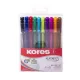 Golyóstoll készlet, 1,0 mm, kupakos, háromszögletű, KORES "K1-M", vegyes 10 db