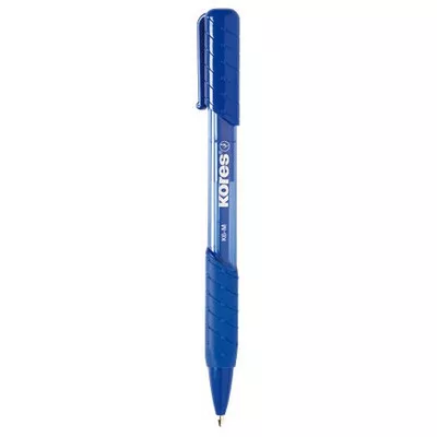 Golyóstoll, 1,0 mm, nyomógombos, háromszögletű, KORES "K6-M", kék 1 db