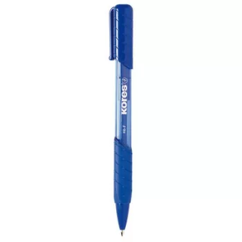   Golyóstoll, 0,7 mm, nyomógombos, háromszögletű, KORES "K6-F", kék 1 db
