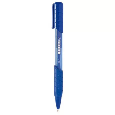 Golyóstoll, 0,7 mm, nyomógombos, háromszögletű, KORES "K6-F", kék 1 db