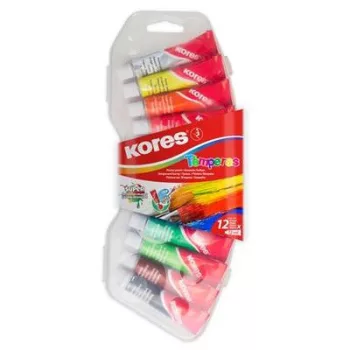 Tempera készlet, 12 ml, KORES, 12 különböző szín 12 db