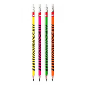   Grafitceruza radírral, HB, háromszögletű, KORES "Neon" 12 db