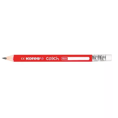 Grafitceruza radírral, HB, háromszögletű, jumbo, KORES "Coach" 1 db