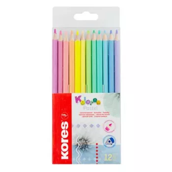  Színes ceruza készlet, háromszögletű, KORES "Kolores Pastel", 12 pasztell szín 12 db