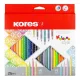 Színes ceruza készlet, háromszögletű, KORES "Kolores Style", 26 különböző szín 26 db