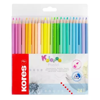   Színes ceruza készlet, háromszögletű, KORES "Kolores Pastel", 24 pasztell szín 24 db