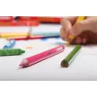 Színes ceruza készlet, háromszögletű, jumbo, 1 hegyezővel, KORES "KOLORES Twist & Turn", 12 különböző szín
