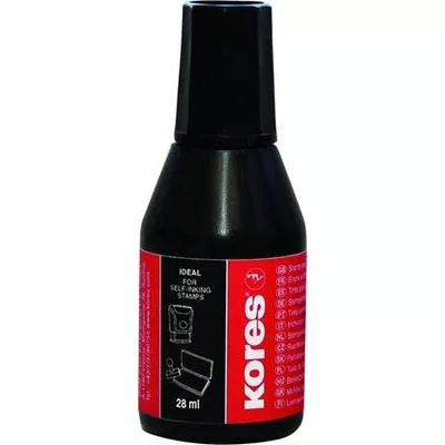 Bélyegzőfesték, 28 ml, KORES, fekete 0,028 liter